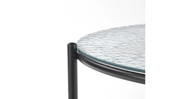 Odkládací stolek AKIO, sklo/černá