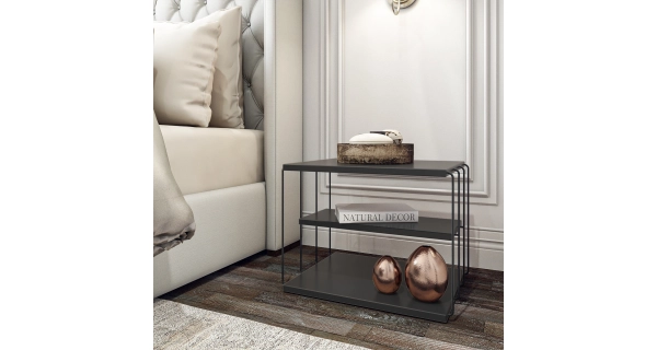 Odkládací stolek BENDER, antracit/černá