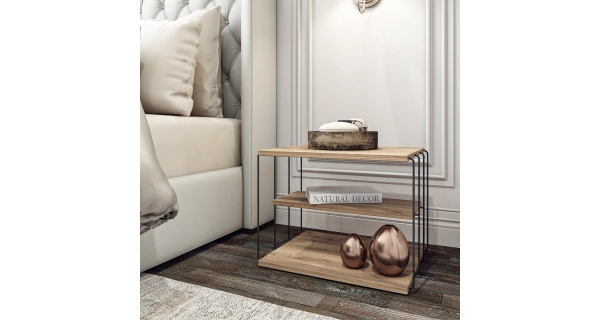 Odkládací stolek BENDER, atlantská borovice/černá