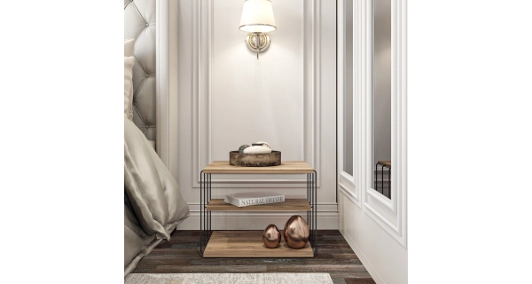 Odkládací stolek BENDER, atlantská borovice/černá