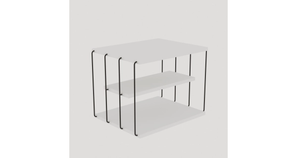 Odkládací stolek BENDER, bílá/černá