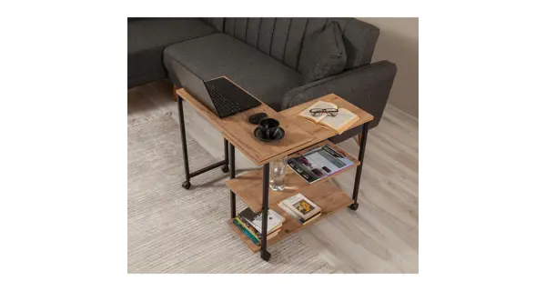 Odkládací stolek BOŘEK na kolečkách, atlantská borovice/černá