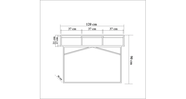 Odkládací stolek BOY, vlašský ořech/černá