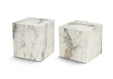 Odkládací stolek FRINOR, mramor - sada 2 ks