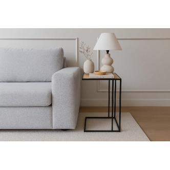 Odkládací stolek HALZAN, přírodní/kov