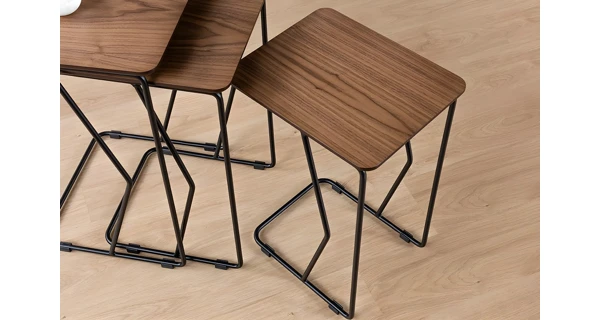 Odkládací stolek JELSAR, vlašský ořech - sada 3 ks