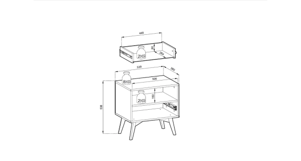 Odkládací stolek LOIS, béžová