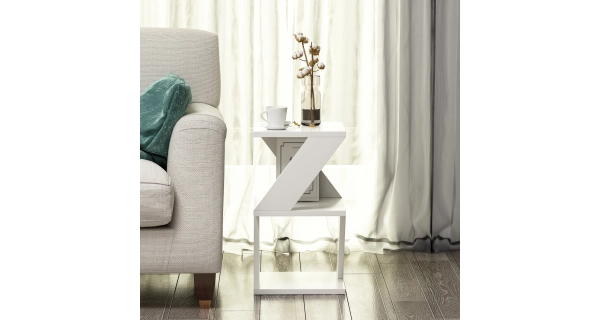 Odkládací stolek MIRDAL, bílá