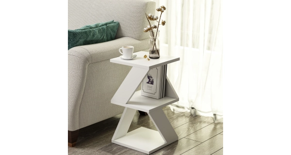 Odkládací stolek MIRDAL, bílá
