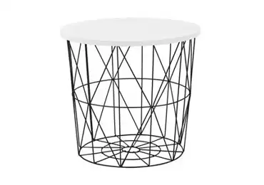 Odkládací stolek MOISES, bílá/černá