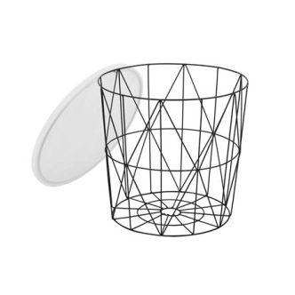 Odkládací stolek MOISES, bílá/černá