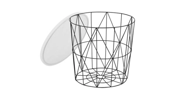 Odkládací stolek MOISES, bílá/černá