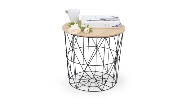 Odkládací stolek MOISES, přírodní/černá