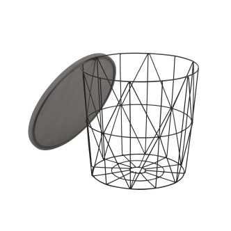 Odkládací stolek MOISES, šedá/černá