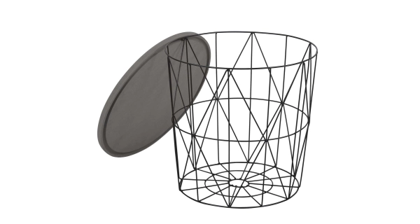 Odkládací stolek MOISES, šedá/černá