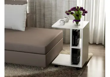 Odkládací stolek na kolečkách STOK, bílý