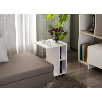 Odkládací stolek na kolečkách STOK, bílý