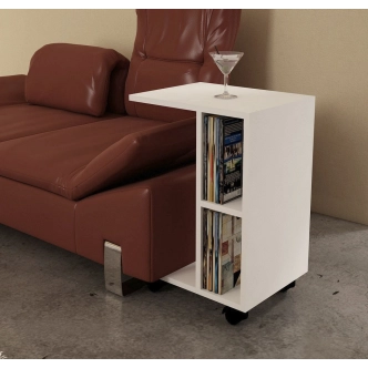 Odkládací stolek na kolečkách STOK, bílý