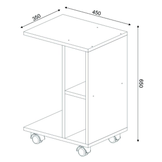 Odkládací stolek na kolečkách STOK, bílý