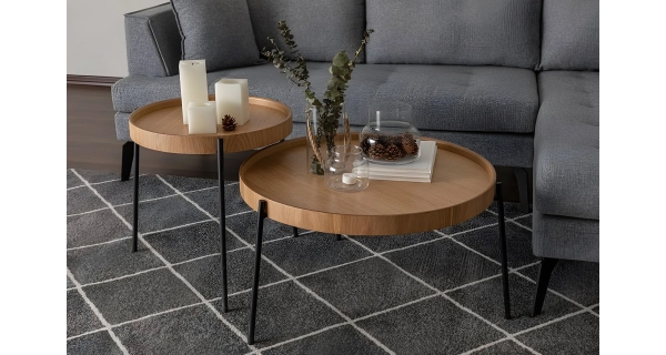 Odkládací stolek OLTARIS, přírodní - sada 2 ks