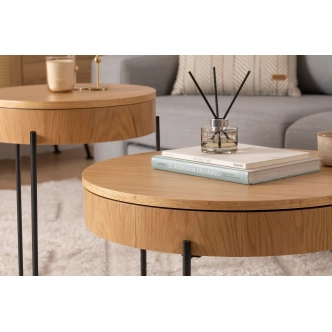 Odkládací stolek REMDRON, přírodní - sada 2 ks