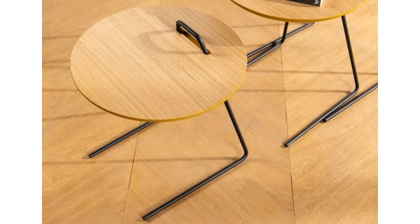 Odkládací stolek SANFO, přírodní - sada 3 ks