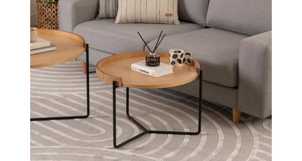 Odkládací stolek TRESOR, přírodní - sada 2 ks