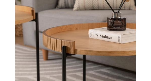 Odkládací stolek TRESOR, přírodní - sada 2 ks