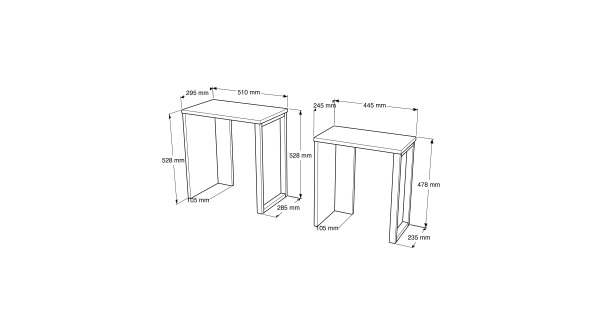 Odkládací stolek VELVON, vlašský ořech/dub - sada 2 ks