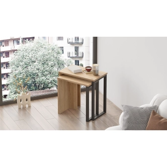 Odkládací stolek VELVON, vlašský ořech - sada 2 ks