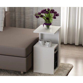 Odkládací stolek VIKA, bílý