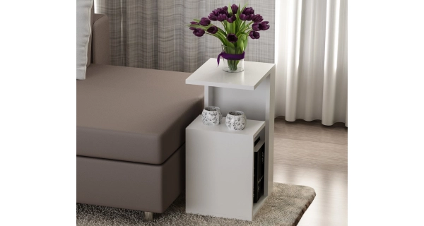 Odkládací stolek VIKA, bílý