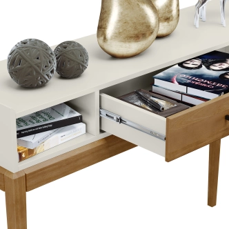 Odkládací stůl ISIRD, bílá/dub