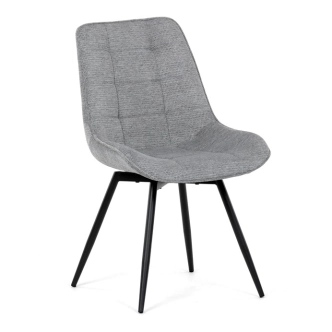 Otočná jídelní židle BELTORHAL, šedá látka, černý kov