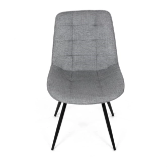 Otočná jídelní židle BELTORHAL, šedá látka, černý kov