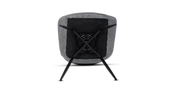 Otočná jídelní židle BELTORHAL, šedá látka, černý kov