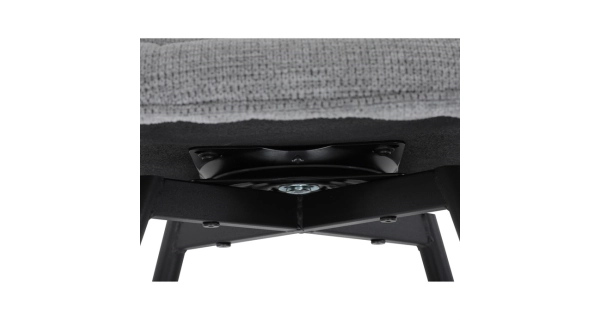 Otočná jídelní židle BELTORHAL, šedá látka, černý kov