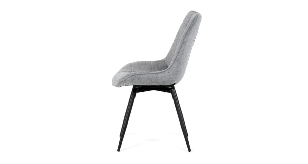 Otočná jídelní židle BELTORHAL, šedá látka, černý kov