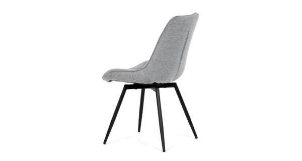 Otočná jídelní židle BELTORHAL, šedá látka, černý kov