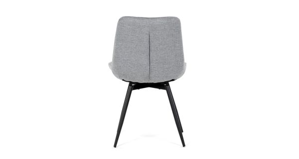 Otočná jídelní židle BELTORHAL, šedá látka, černý kov