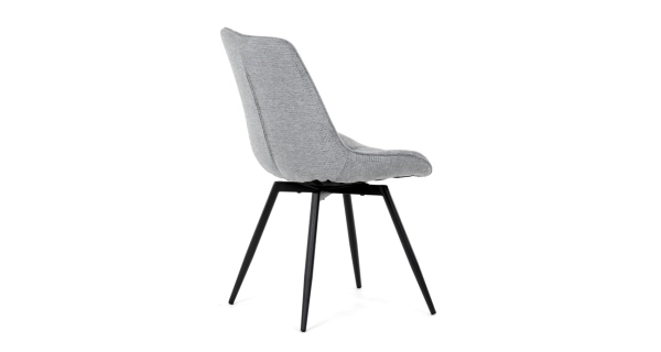 Otočná jídelní židle BELTORHAL, šedá látka, černý kov