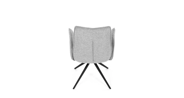 Otočná jídelní židle CALLI, světle šedá látka, černý kov