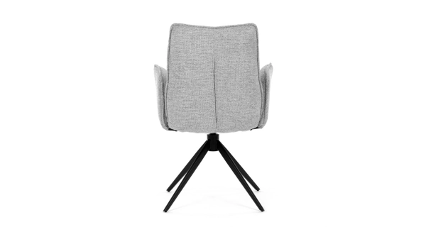 Otočná jídelní židle CALLI, světle šedá látka, černý kov