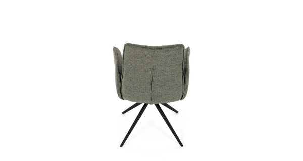 Otočná jídelní židle CALLI, zelená látka, černý kov