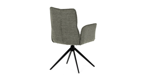 Otočná jídelní židle CALLI, zelená látka, černý kov