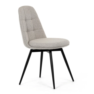 Otočná jídelní židle JORLEMKAL, krémová látka, černý kov