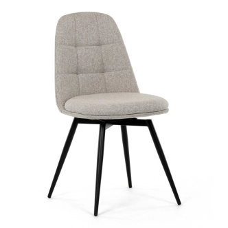 Otočná jídelní židle JORLEMKAL, krémová látka, černý kov