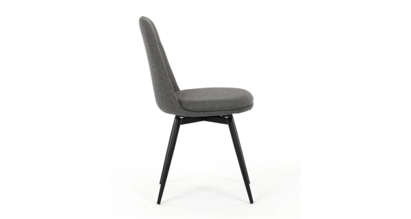 Otočná jídelní židle JORLEMKAL, šedá látka, černý kov