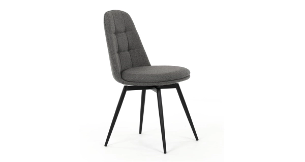 Otočná jídelní židle JORLEMKAL, šedá látka, černý kov