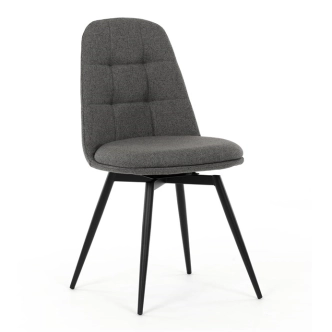 Otočná jídelní židle JORLEMKAL, šedá látka, černý kov